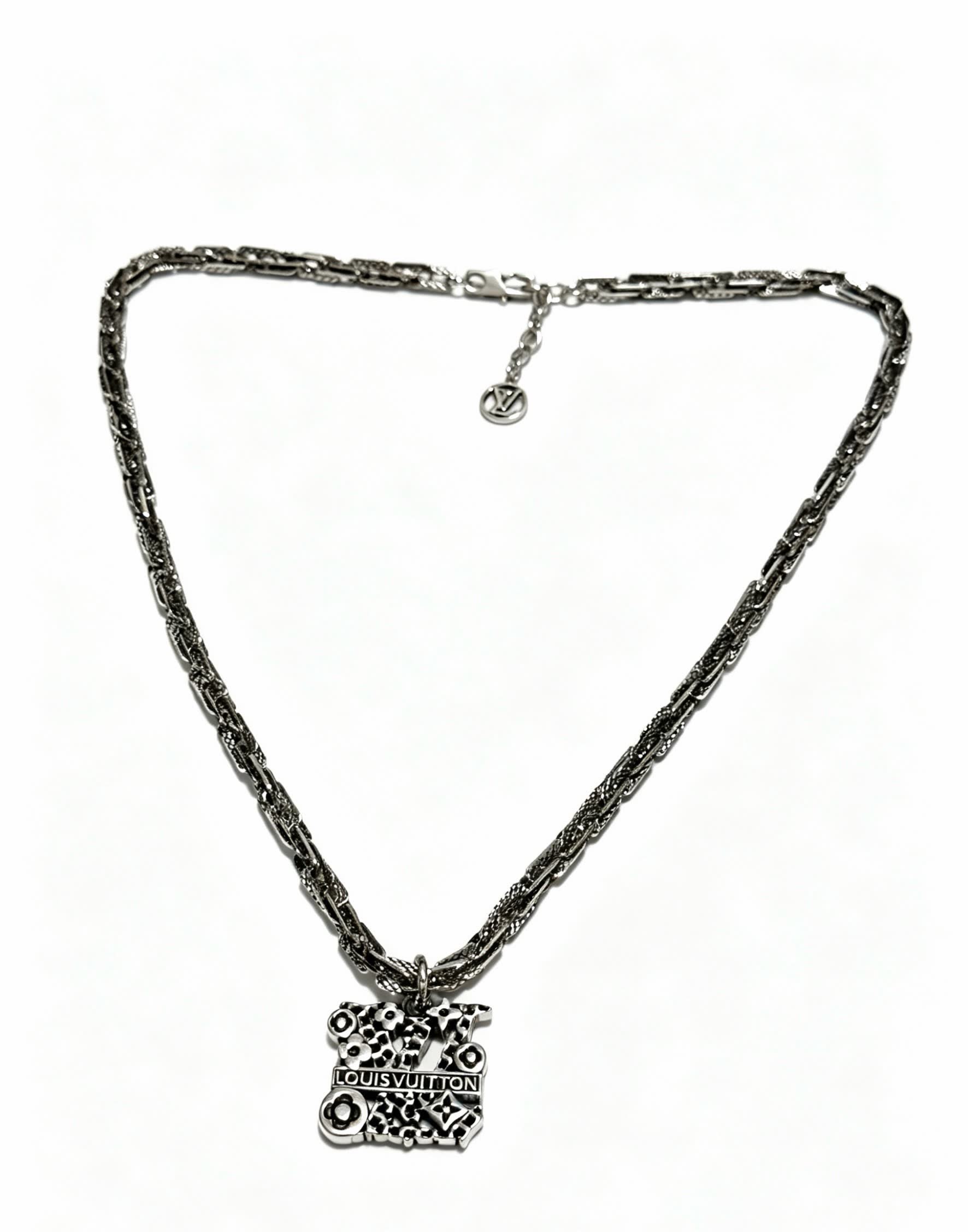 Louis Vuitton Silver Tone Chain Necklace